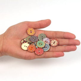 Listing 7 of 12 for Floral Wooden Buttons 20mm 200pcs