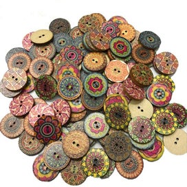 Listing 9 of 12 for Floral Wooden Buttons 20mm 200pcs