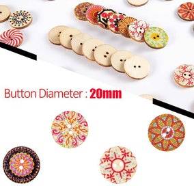 Listing 10 of 12 for Floral Wooden Buttons 20mm 200pcs