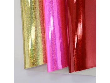 Listing 4 of 7 for Iridescent Holographic Mirror Faux Synthtic Leather Fabric For Earring Bowes