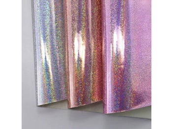 Listing 5 of 7 for Iridescent Holographic Mirror Faux Synthtic Leather Fabric For Earring Bowes