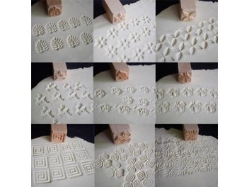 Listing 3 of 9 for Pottery Stamps Wood Blocks DIY Emboss Modeling Ceramic Texture Clay Tools