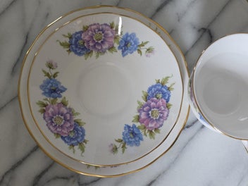 Listing 13 of 17 for Queen Anne Trio Floral and Gold Gild Vintage