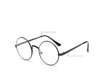 Listing 7 of 10 for Chic Eyeglasses Retro Big Round Metal Frame Clear Lens Glasses Nerd Spectacles