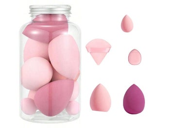 Listing 9 of 9 for Makeup Sponges Triangle Puff Liquid Cream Powder Makeup Eggs Pink 20 Pieces Set