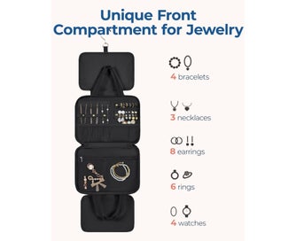 Listing 2 of 6 for Travel Toiletry Bag with Jewelry Organizer, Hanging Travel Bag for Toiletries
