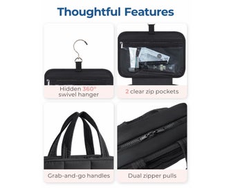 Listing 5 of 6 for Travel Toiletry Bag with Jewelry Organizer, Hanging Travel Bag for Toiletries
