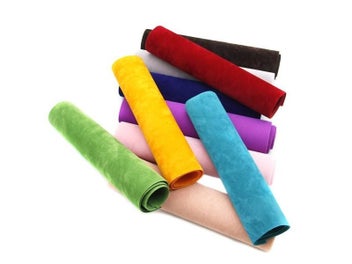 Listing 1 of 8 for 10pcs Solid Color Velvet Faux Leather Sheets Set Double Side Soft Fabric
