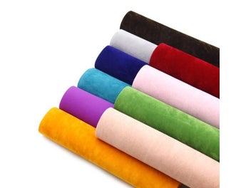 Listing 4 of 8 for 10pcs Solid Color Velvet Faux Leather Sheets Set Double Side Soft Fabric