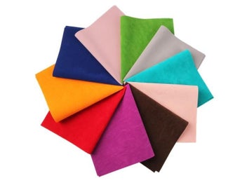 Listing 5 of 8 for 10pcs Solid Color Velvet Faux Leather Sheets Set Double Side Soft Fabric