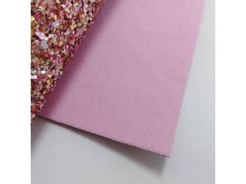 Listing 5 of 7 for 1 PCS A4 SIZE (21x29cm) PINK CHUNKY GLITTER Leather With PINK VELVET Fabric