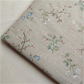 Listing 2 of 3 for Cotton Linen Fabric Floral 1x1.5M