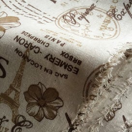 Listing 5 of 6 for Cotton Linen Craft Fabric Vintage 1x1.5M