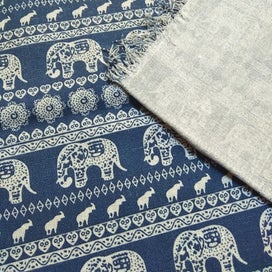 Listing 5 of 5 for Cotton Linen Craft Fabric Elephant 1x1.5M