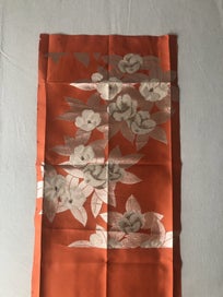 Listing 2 of 18 for Vintage Japanese Woven Silk Floral Obi Fabric Panel