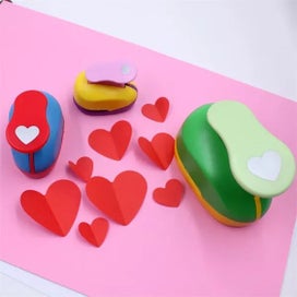 Listing 4 of 9 for 8/16/25/38/50mm Random Color Heart Punch DIY Embossing Punches Scrapbooking