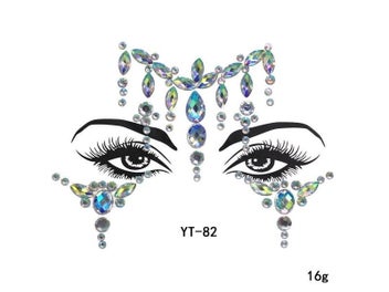 Listing 1 of 9 for 3D Sexy Face Tattoo Stickers Temporary Tattoos Glitter Fake Tattoo Rhinestones