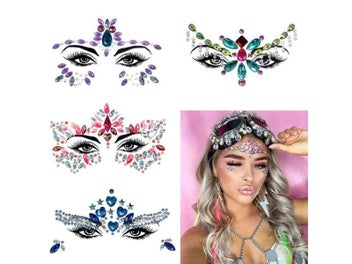 Listing 7 of 9 for 3D Sexy Face Tattoo Stickers Temporary Tattoos Glitter Fake Tattoo Rhinestones