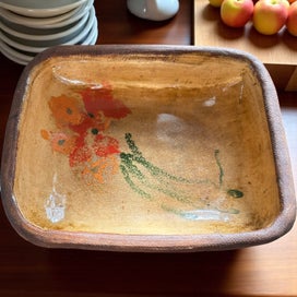Listing 6 of 6 for Vintage Handcrafted Terracotta Serving Dish - Stunning & very heavy!