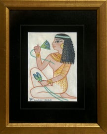 Listing 2 of 2 for Egyptian Blue Lotus Lady - Original Rendition - Watercolor