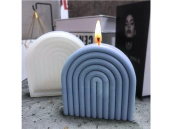 Listing 3 of 13 for 3D Geometric Arch Silicone Candle Mold Handmade Rainbow Shape Candle Making