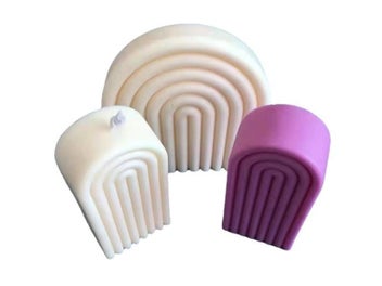 Listing 6 of 13 for 3D Geometric Arch Silicone Candle Mold Handmade Rainbow Shape Candle Making