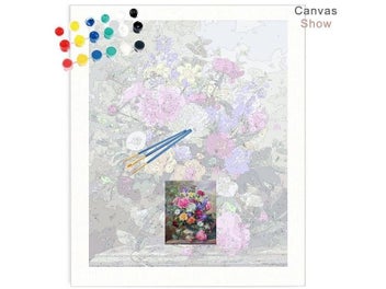 Listing 4 of 9 for CHENISTORY Oil Painting By Number Flower Wall Art Unique Gift DIY Frame Picture