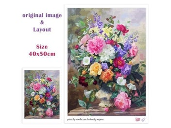 Listing 5 of 9 for CHENISTORY Oil Painting By Number Flower Wall Art Unique Gift DIY Frame Picture