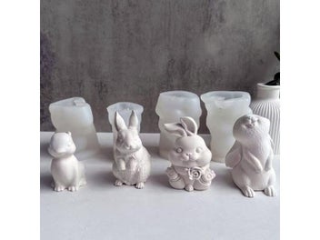 Listing 3 of 9 for Multi-style Rabbit Silicone Candle Mold Easter Animal Cute Rabbit Aromatherapy