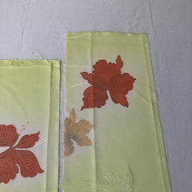 Listing 6 of 14 for Vintage Japanese Silk Floral Fabric Pieces x3 Kimono Panels