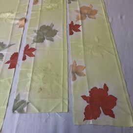 Listing 12 of 14 for Vintage Japanese Silk Floral Fabric Pieces x3 Kimono Panels