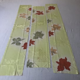 Listing 14 of 14 for Vintage Japanese Silk Floral Fabric Pieces x3 Kimono Panels