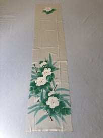 Listing 3 of 14 for Vintage Japanese Cream Silk Floral Fabric Piece Kimono Panel