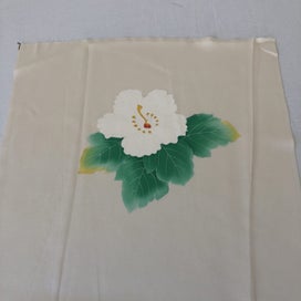 Listing 7 of 14 for Vintage Japanese Cream Silk Floral Fabric Piece Kimono Panel