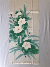 Listing 9 of 14 for Vintage Japanese Cream Silk Floral Fabric Piece Kimono Panel
