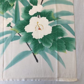 Listing 12 of 14 for Vintage Japanese Cream Silk Floral Fabric Piece Kimono Panel