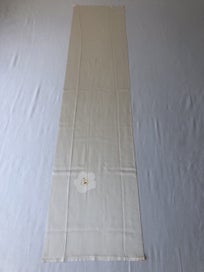 Listing 7 of 9 for Vintage Japanese Cream Silk Fabric Piece Kimono Panel White Flower