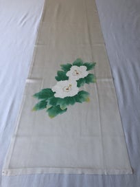Listing 2 of 14 for Vintage Japanese Printed Floral Silk Fabric Piece Kimono Panel