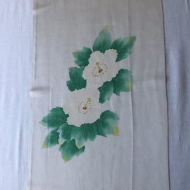 Listing 3 of 14 for Vintage Japanese Printed Floral Silk Fabric Piece Kimono Panel