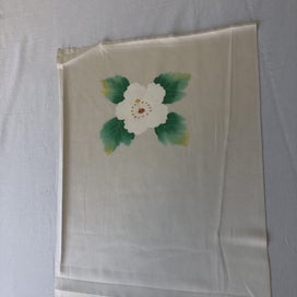 Listing 7 of 14 for Vintage Japanese Printed Floral Silk Fabric Piece Kimono Panel