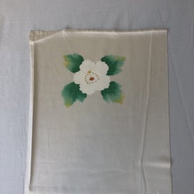 Listing 4 of 14 for Vintage Japanese Printed Floral Silk Fabric Piece Kimono Panel
