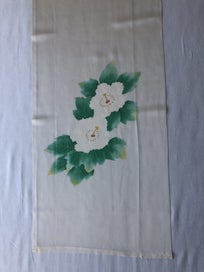 Listing 8 of 14 for Vintage Japanese Printed Floral Silk Fabric Piece Kimono Panel