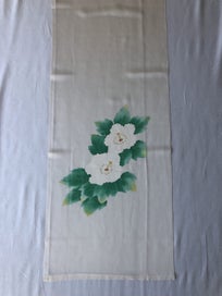 Listing 11 of 14 for Vintage Japanese Printed Floral Silk Fabric Piece Kimono Panel