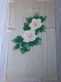 Listing 10 of 14 for Vintage Japanese Printed Floral Silk Fabric Piece Kimono Panel