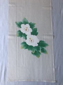 Listing 13 of 14 for Vintage Japanese Printed Floral Silk Fabric Piece Kimono Panel