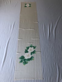 Listing 12 of 14 for Vintage Japanese Printed Floral Silk Fabric Piece Kimono Panel