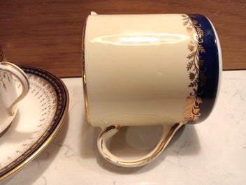 Listing 6 of 9 for Antique Royal Doulton Blue Gold Demitasse Cup & Saucer with Irish Vintage Jug