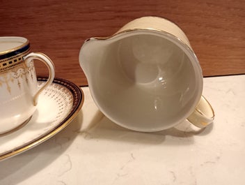 Listing 7 of 9 for Antique Royal Doulton Blue Gold Demitasse Cup & Saucer with Irish Vintage Jug