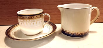 Listing 8 of 9 for Antique Royal Doulton Blue Gold Demitasse Cup & Saucer with Irish Vintage Jug