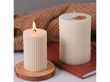 Listing 3 of 9 for Striped Cylindrical Silicone Candle Mold DIY Handmade Scented Candle Soap Craft